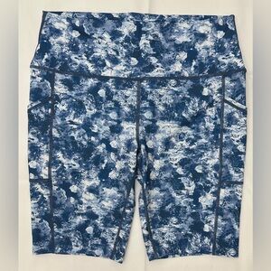Women's Athletic Shorts in Blue Pattern